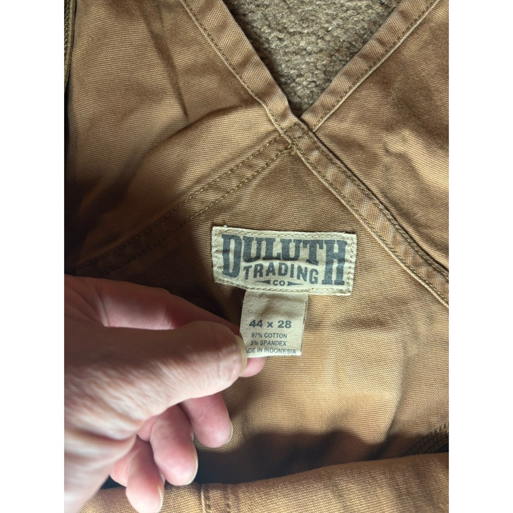 Duluth Trading Company Men's 44x28 Brown Cargo Bibs Overalls Workwear READ